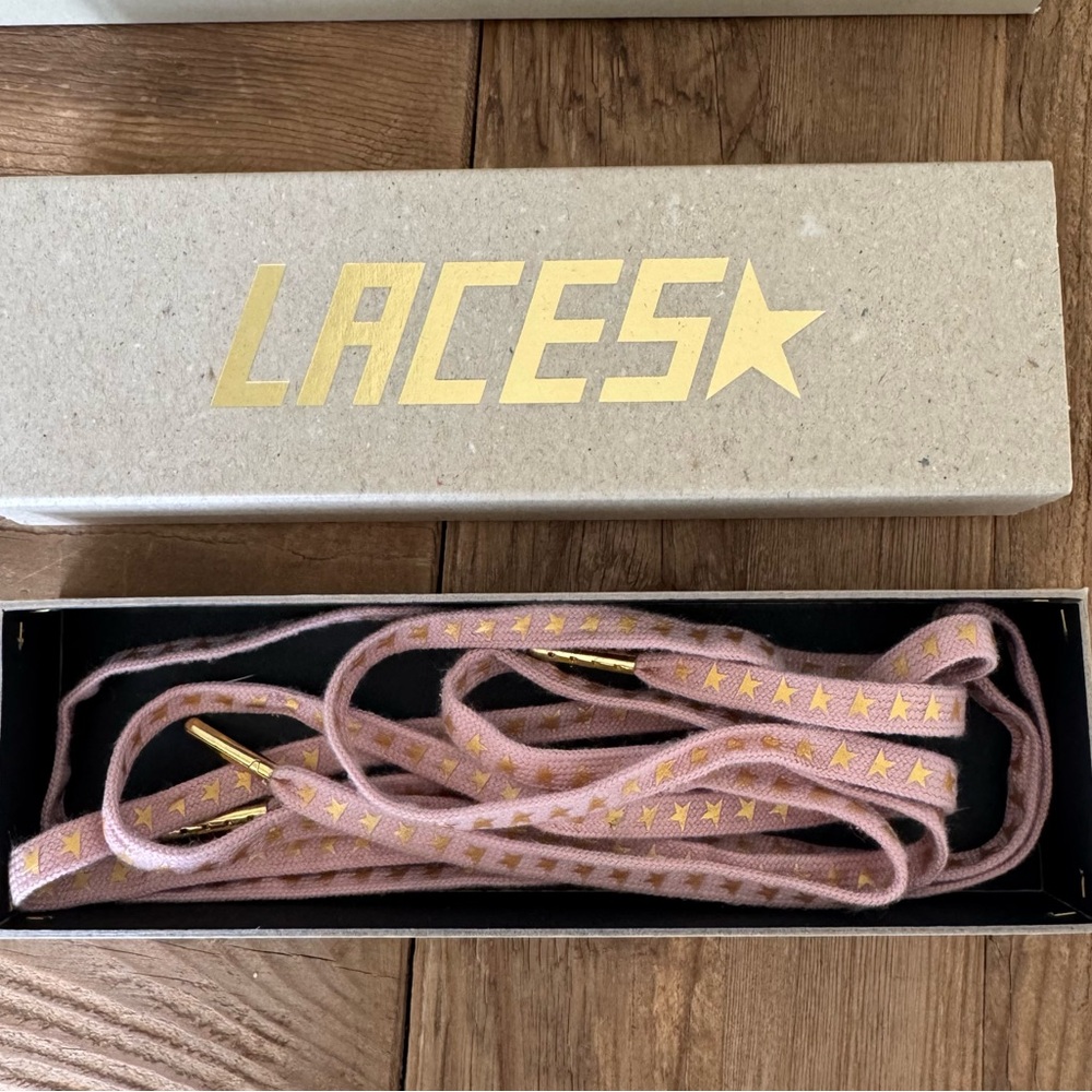 Golden Goose Pink and Gold Laces